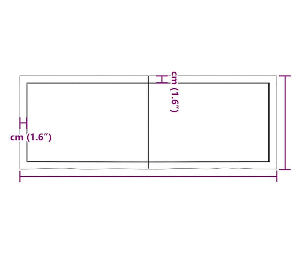 Стенен рафт светлокафяв 140x50x(2-4) см обработен масивен дъб - 10