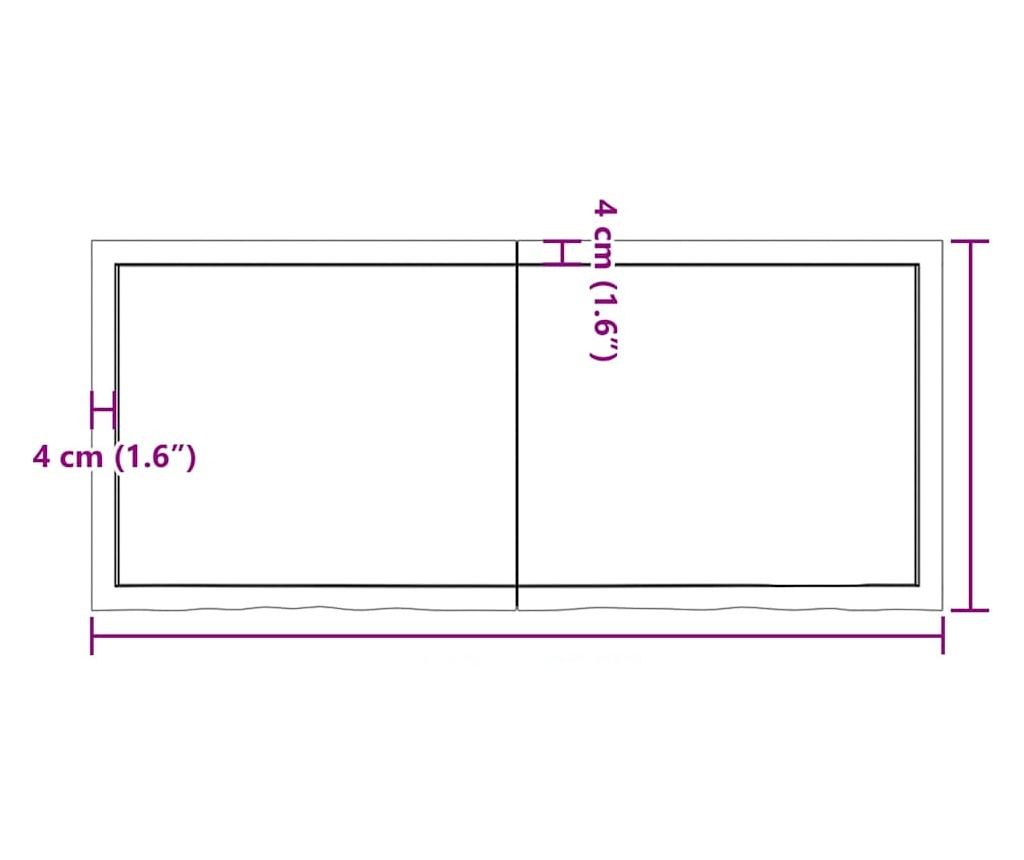 Стенен рафт светлокафяв 140x60x(2-4) см обработен масивен дъб - 10