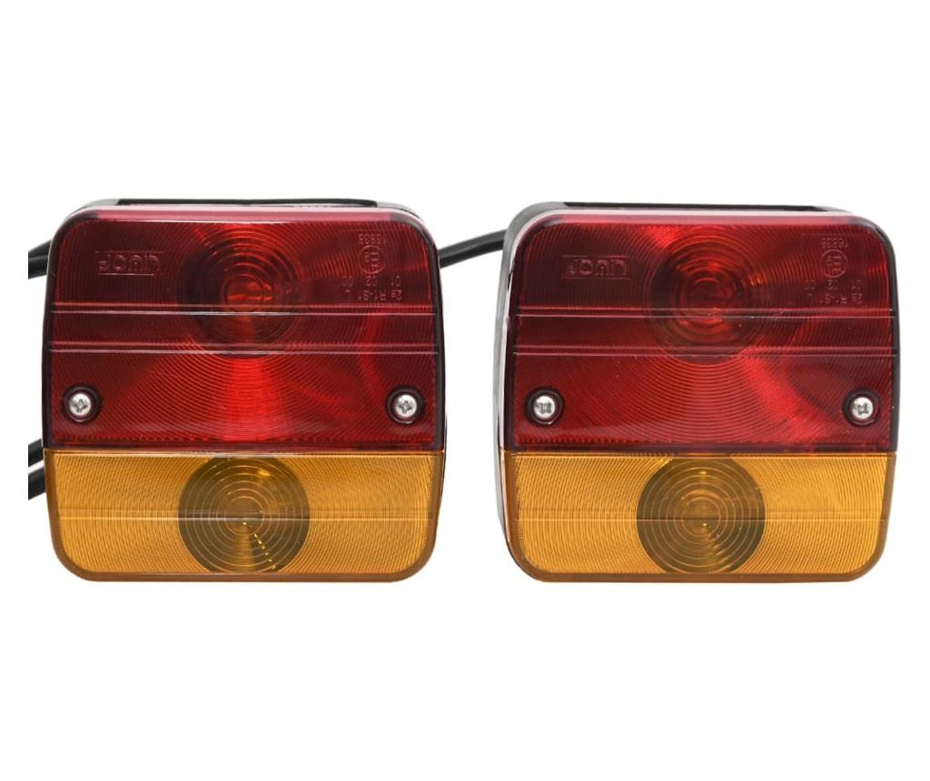 Светлини за ремарке 2 бр. Класическа крушка 12V Червена 10.5x5x9.5 см - 3