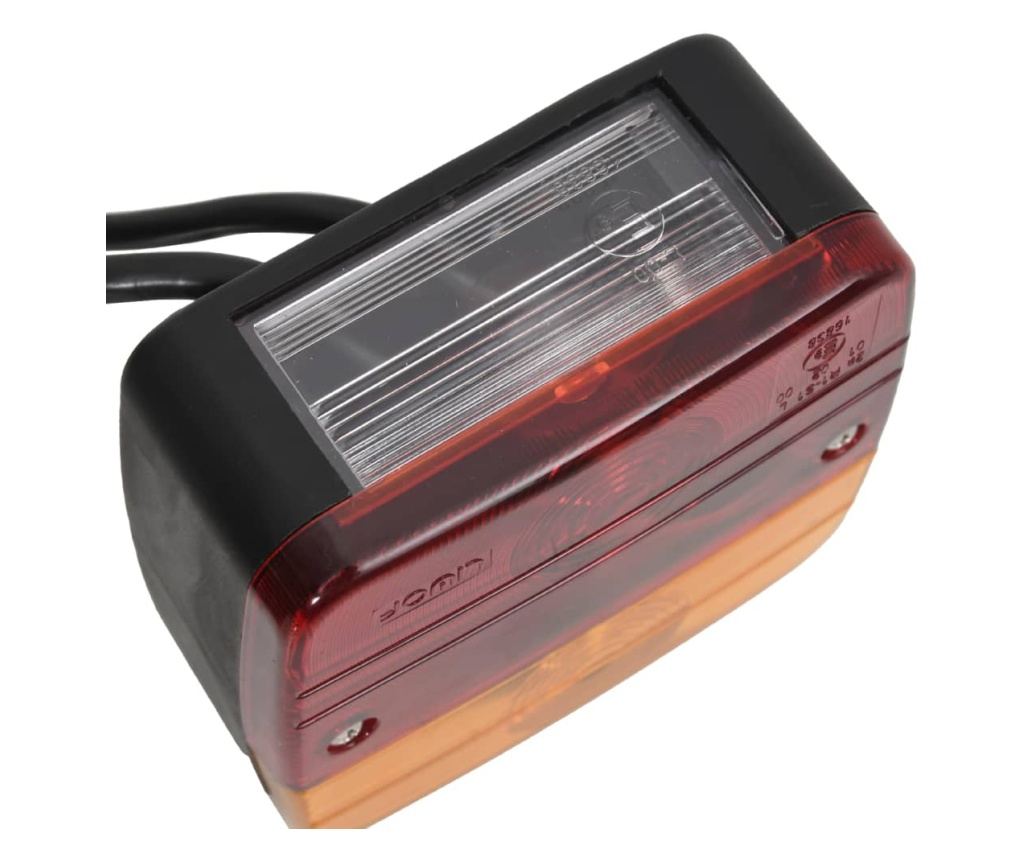 Светлини за ремарке 2 бр. Класическа крушка 12V Червена 10.5x5x9.5 см - 5