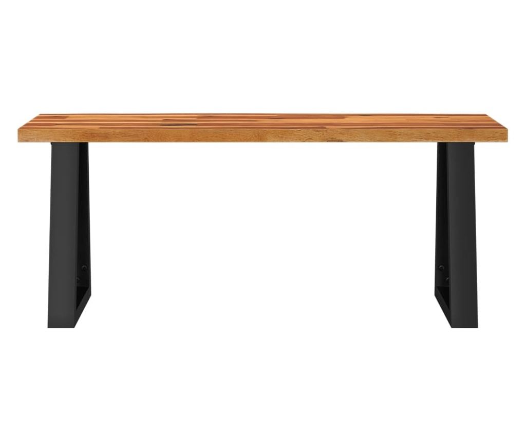 Bancă cu margini naturale 110 cm, lemn masiv de acacia - 4