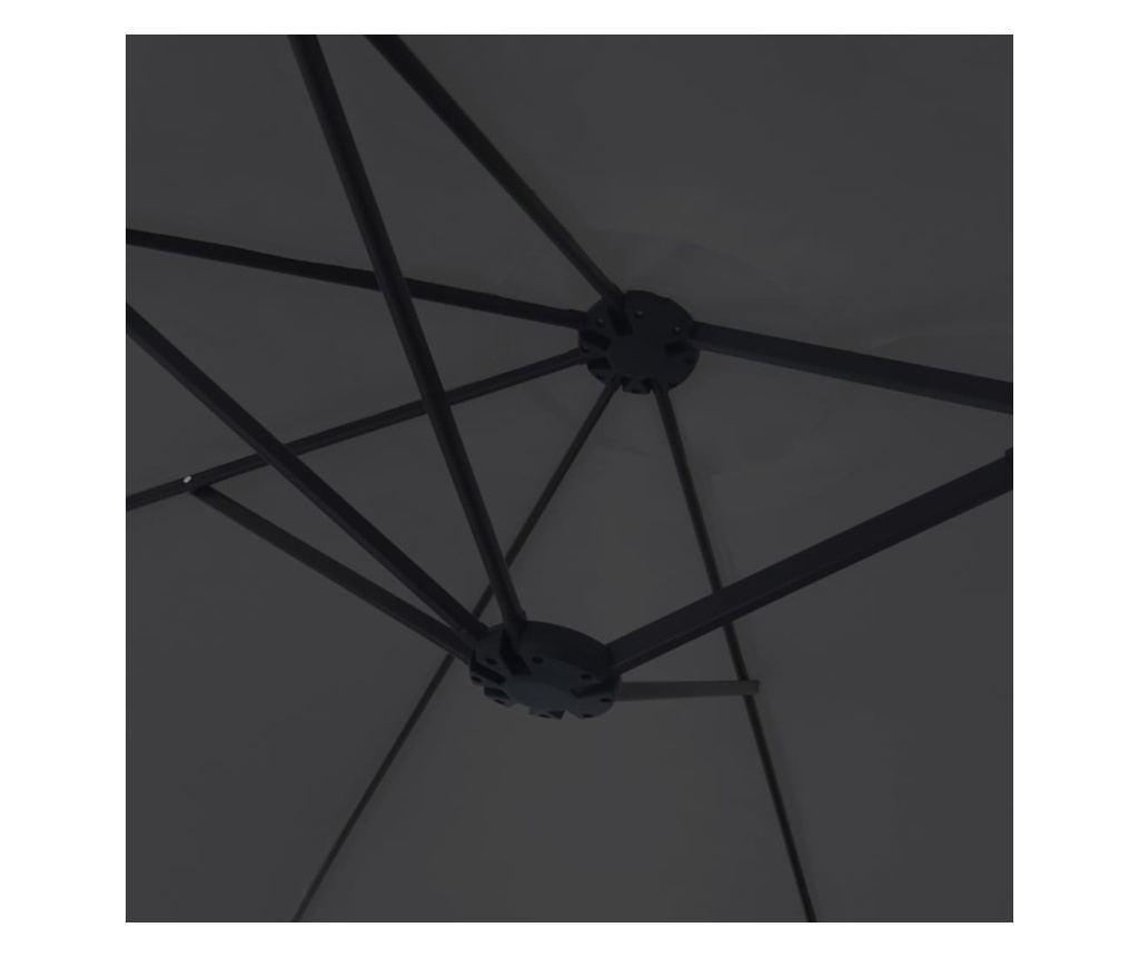 Двоен чадър за двор, черен, 449x245 см - 6