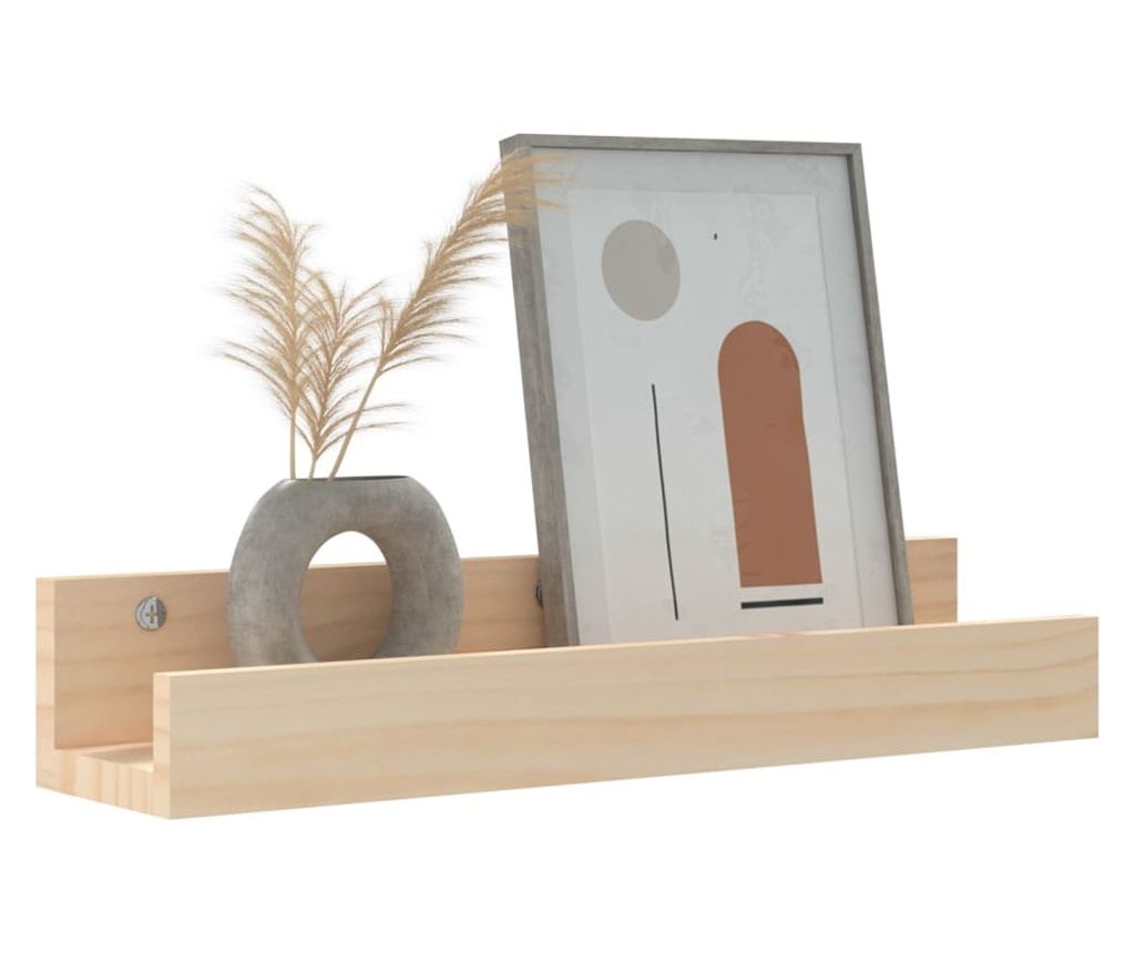 Стенни рафтове, 2 бр., 50x12x9 см, масив бор - 7