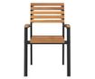 Градински столове за подреждане, 2 бр., масивно акациево дърво и метал