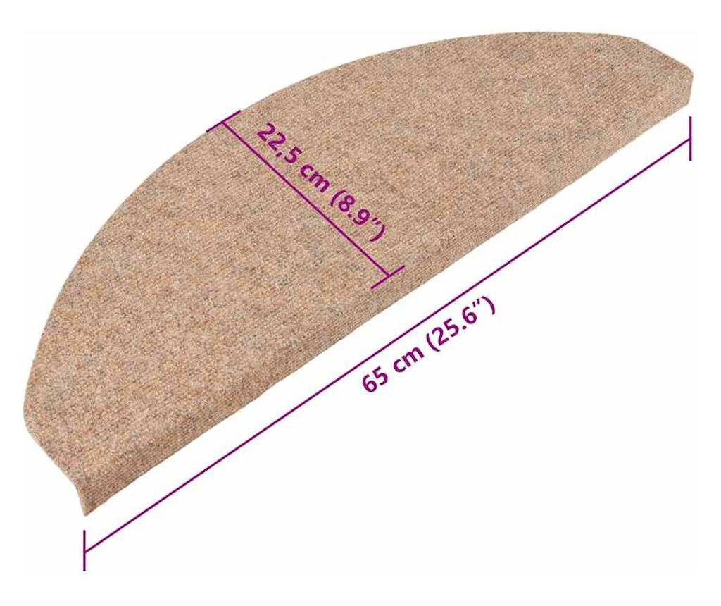 Samolepicí nášlapy na schody 10 ks béžové 65x22,5x3,5 cm - 9