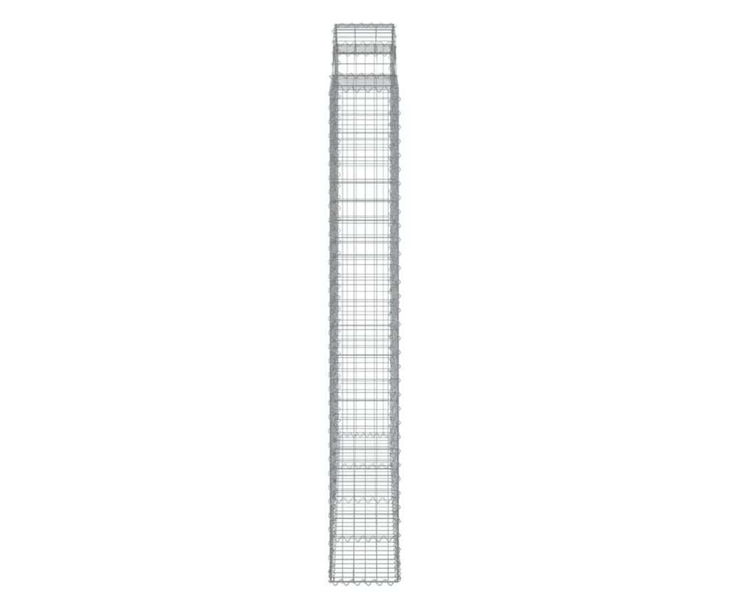 Klenuté gabionové koše 6 ks 200x30x220/240cm pozinkované železo - 5