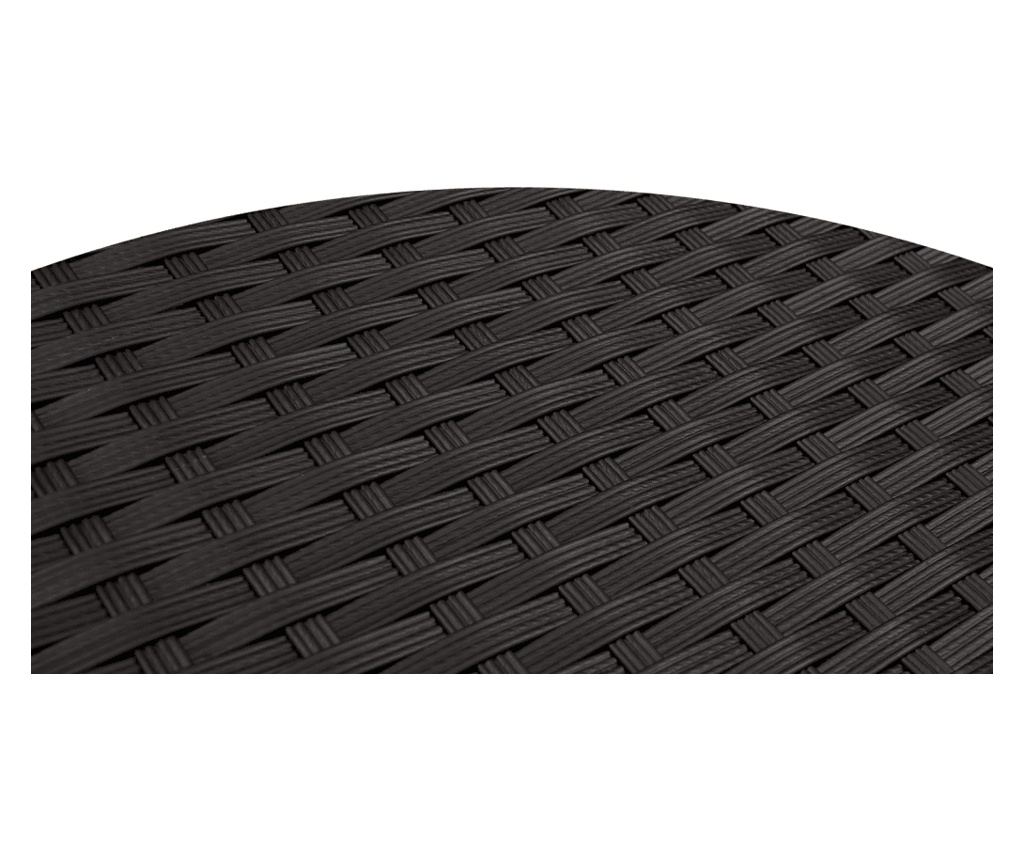 Градински диван с възглавници 2-местен черен полиратан - 10