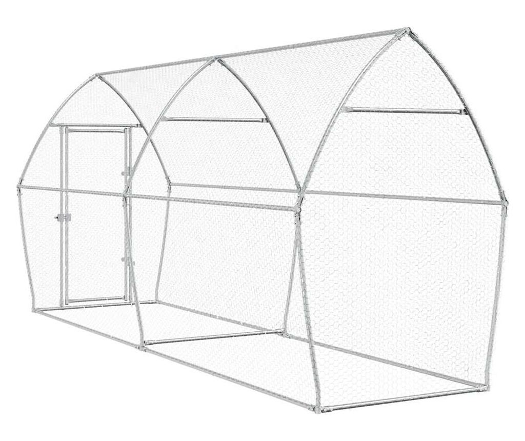 Klec pro kuřata stříbrná 400 x 105 x 182 cm pozinkovaná ocel - 6