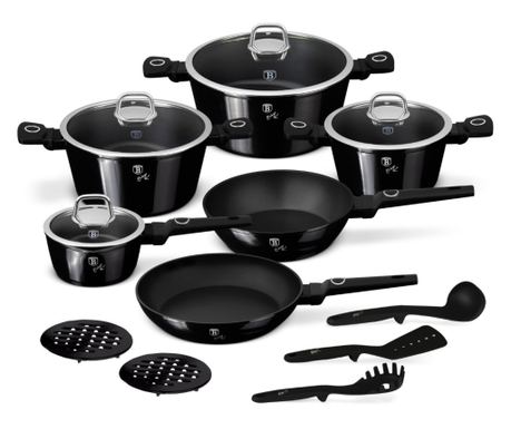 15-dijelni set posuđa Black Vantage Berlinger Haus BH 8232, crne boje