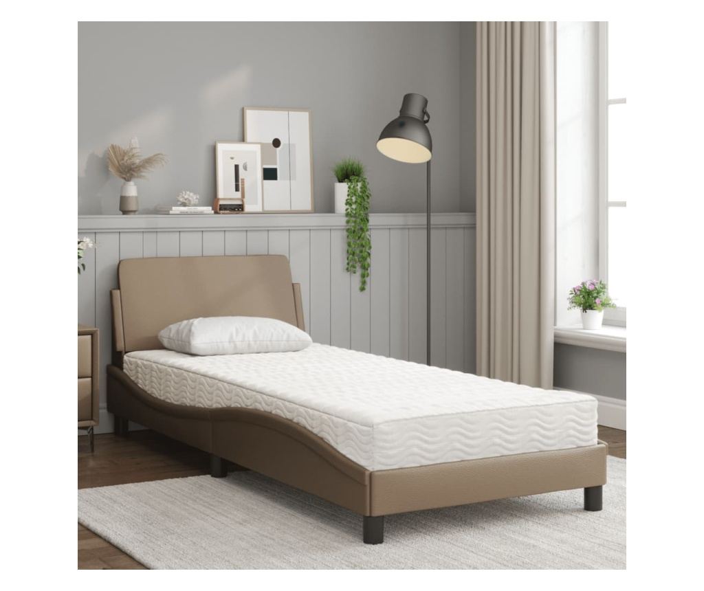 Postel s matrací Dover cappuccino 80 x 200 cm umělá kůže - 3