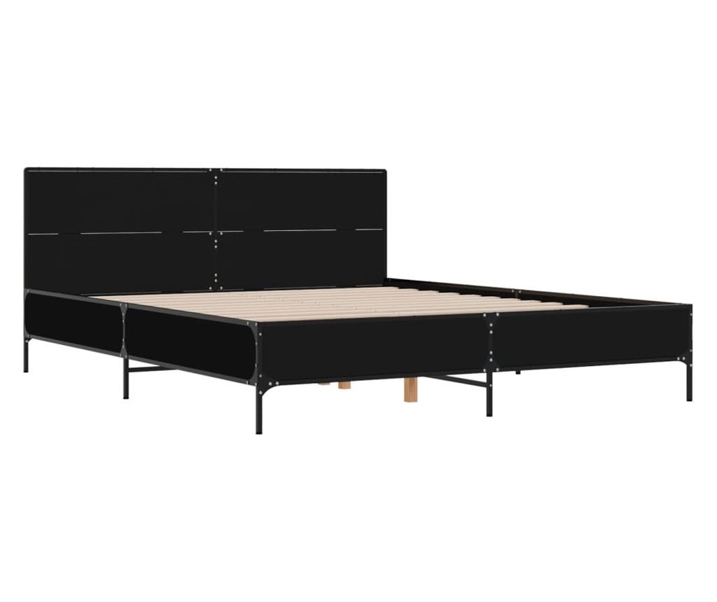 Rám postele černý 120 x 200 cm kompozitní dřevo a kov - 3