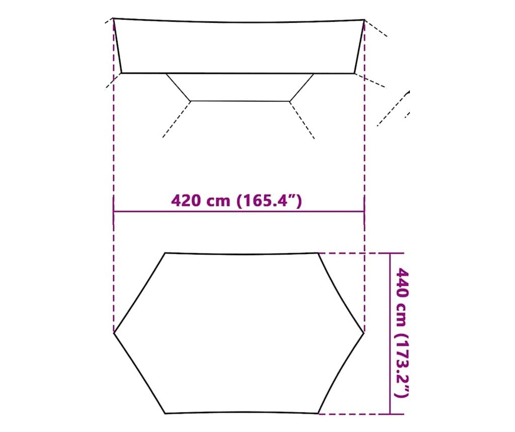 Kempingová plachta zelená 420 x 440 cm nepromokavá - 9
