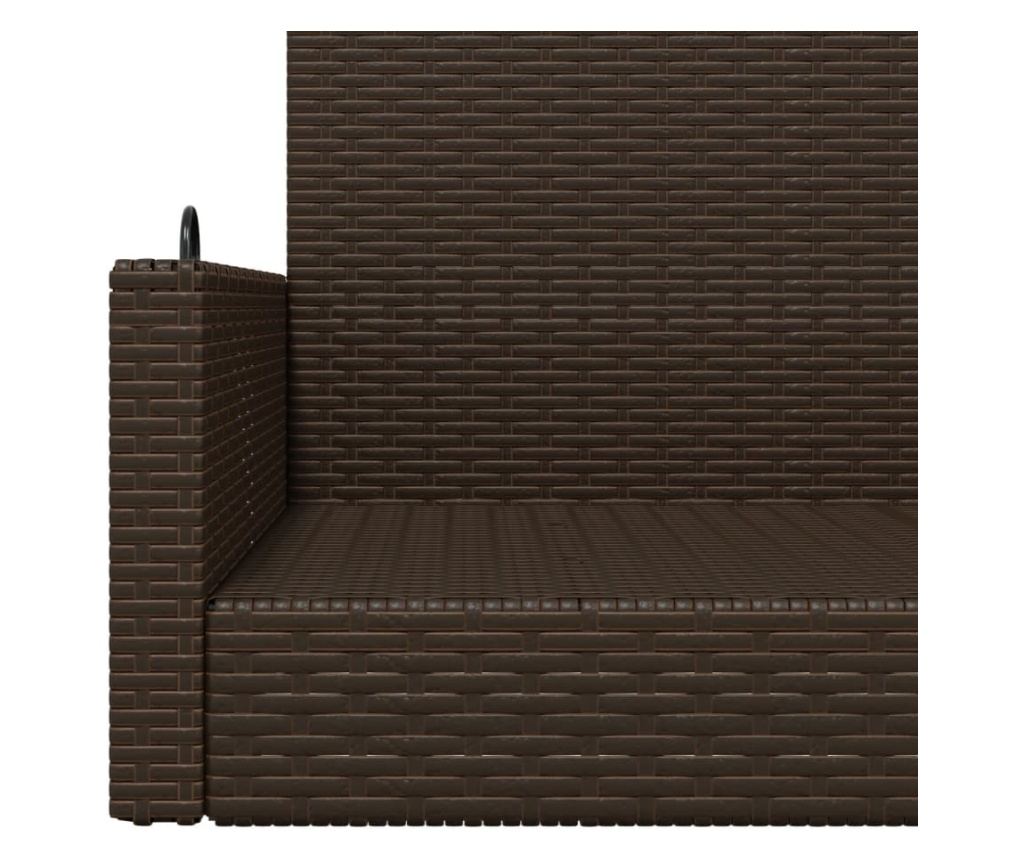 Houpací lavice hnědá 119 x 56 x 48 cm polyratan - 8