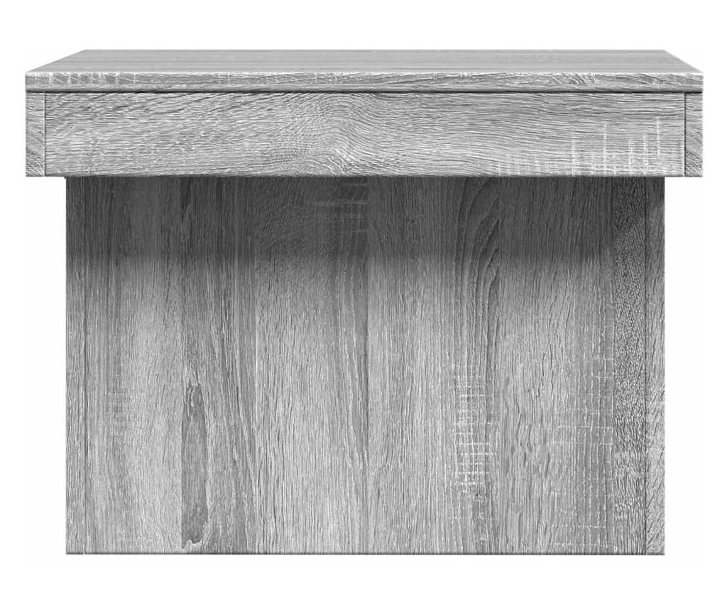 Konferenční stolek šedý sonoma 80 x 55 x 40 cm kompozitní dřevo - 6