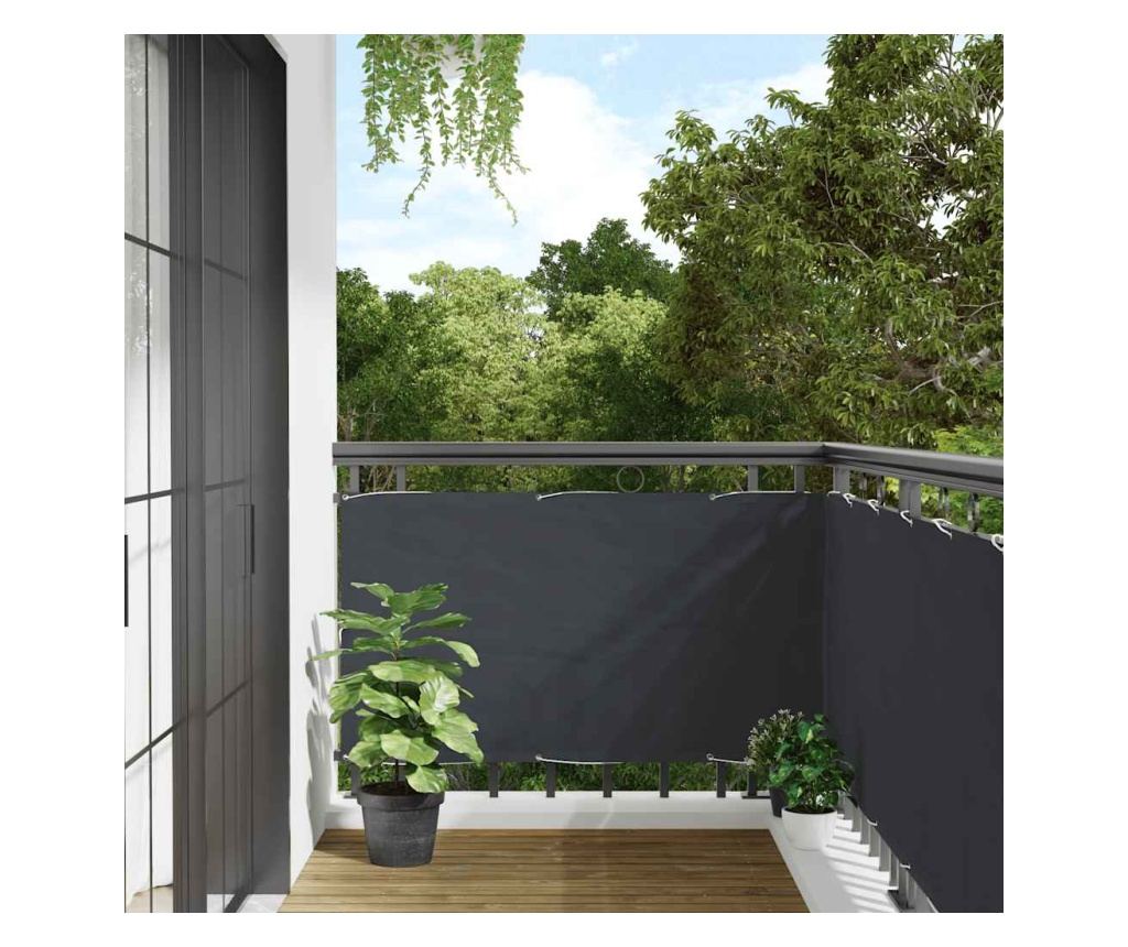 Balkonová zástěna antracitová 400 x 120 cm PVC - 2