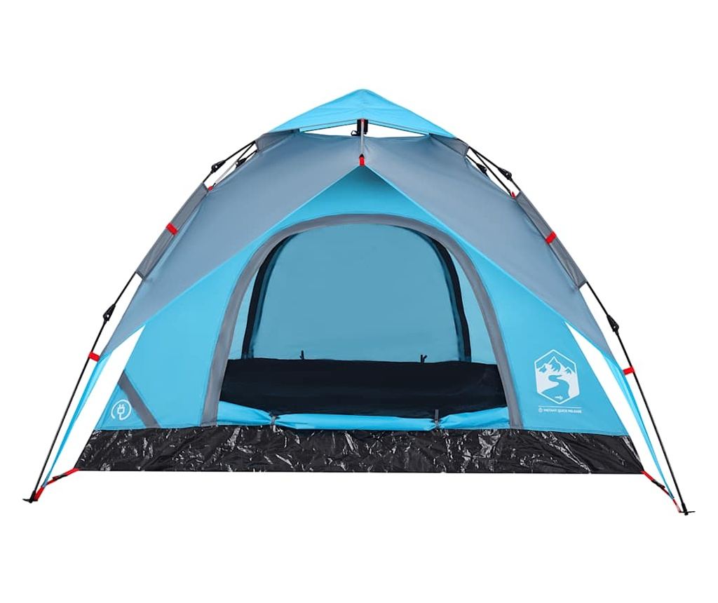 Kempingový stan kupole pro 3 osoby modrý rychloupínací - 7