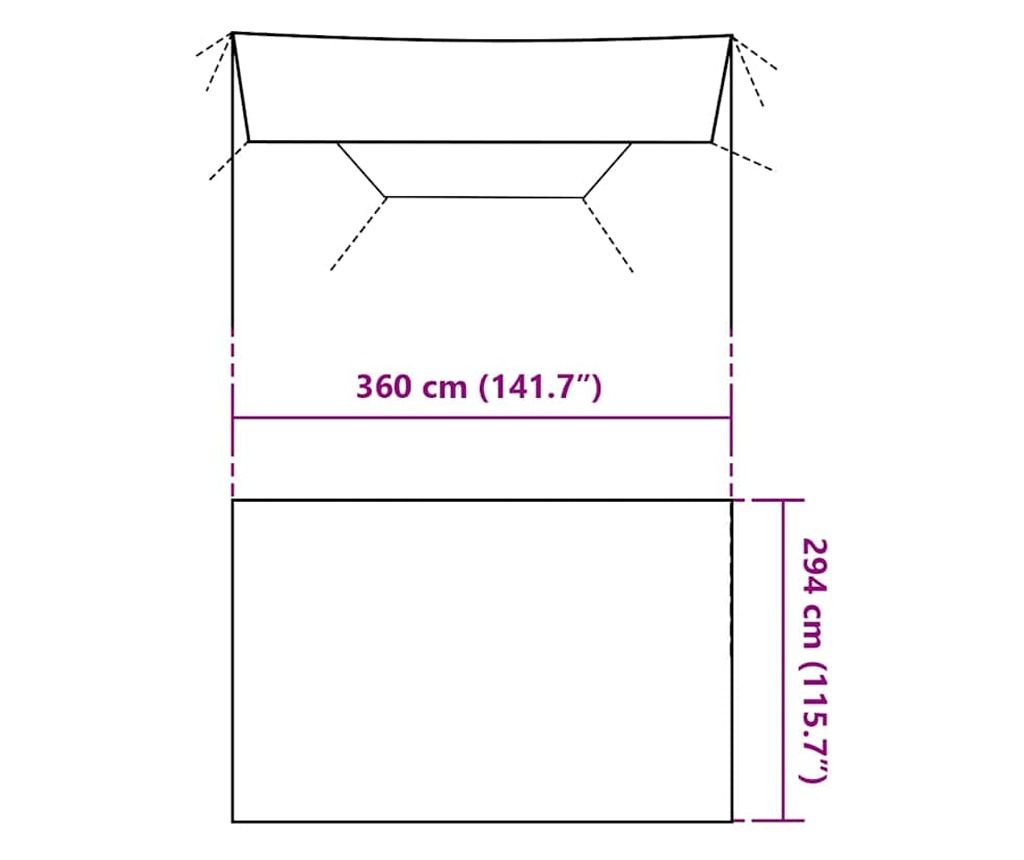 Kempingová plachta šedá a oranžová 360 x 294 cm nepromokavá - 10