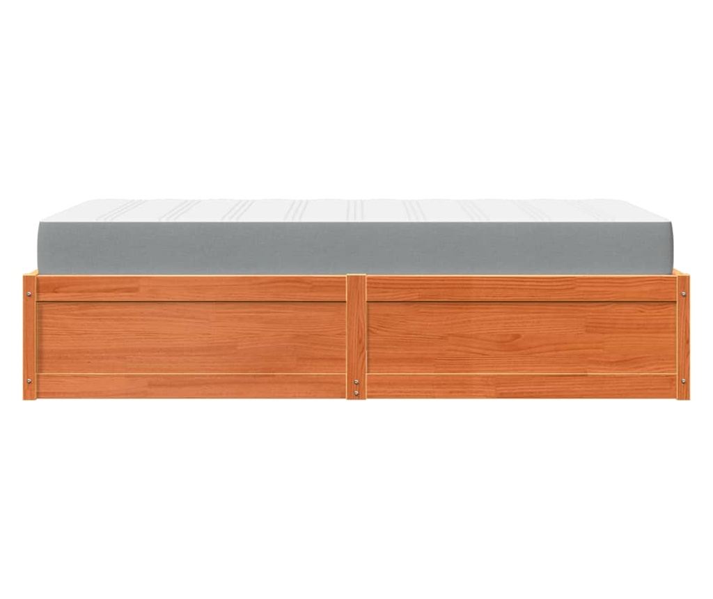 Postel s matrací voskově hnědá 90 x 200 cm masivní borovice - 7
