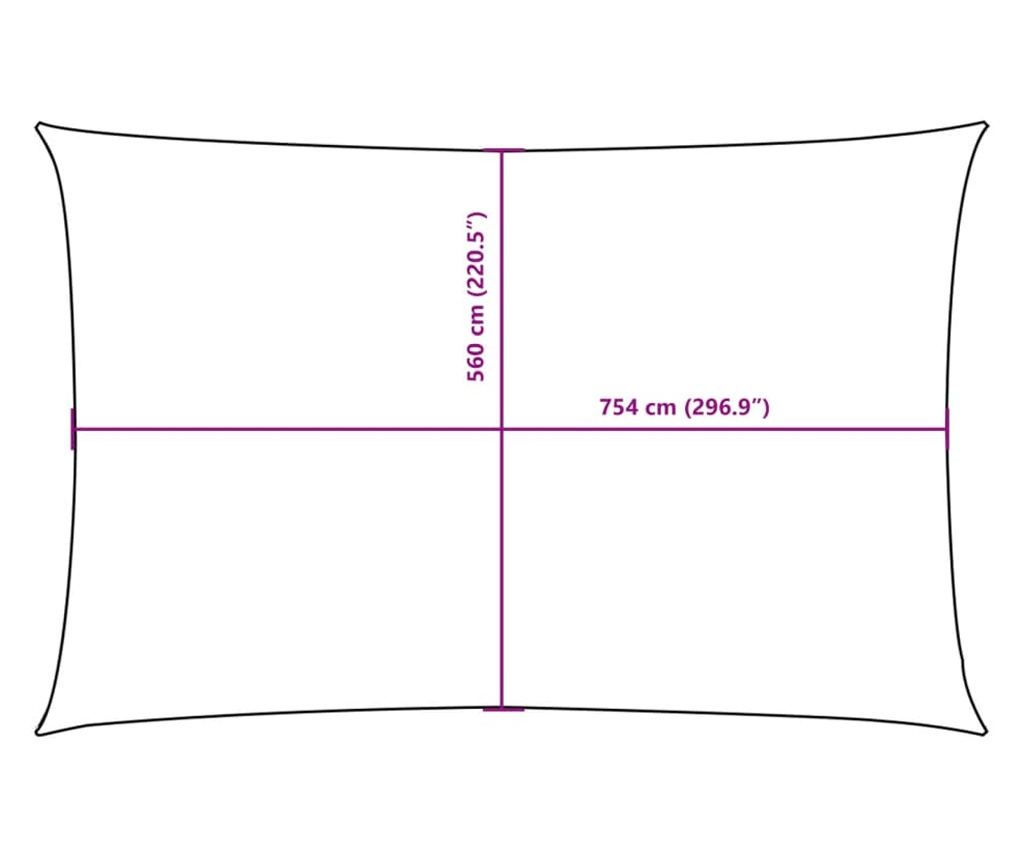 Stínicí plachta oxfordská látka obdélníková 6 x 8 m červená - 10