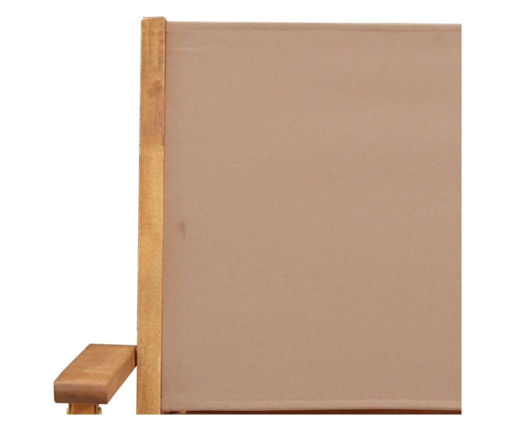 Skládací zahradní židle 4 ks taupe textil a masivní dřevo - 9