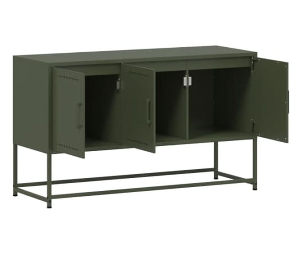 TV skříňka olivově zelená 100,5 x 39 x 60,5 cm ocel - 10