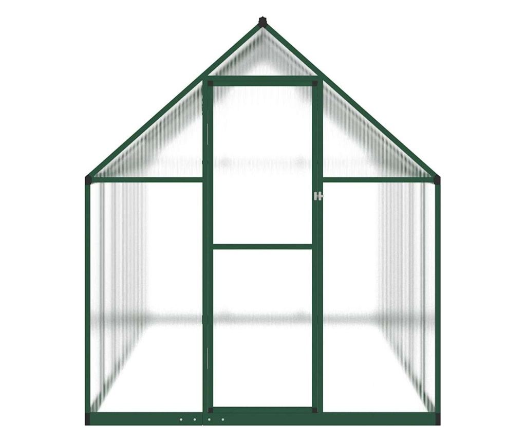 Skleník s podkladovým rámem zelený 334 x 169 x 195 cm hliník - 3