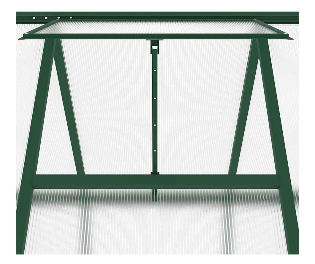 Skleník s podkladovým rámem zelený 334 x 169 x 195 cm hliník - 9