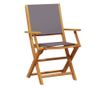 3dílný bistro set antracitový textil a masivní dřevo thumbnail 1