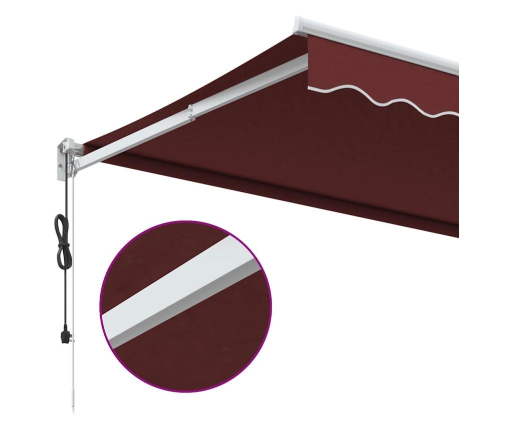 Автоматична прибираща се тента, бордо, 350x250 см - 7