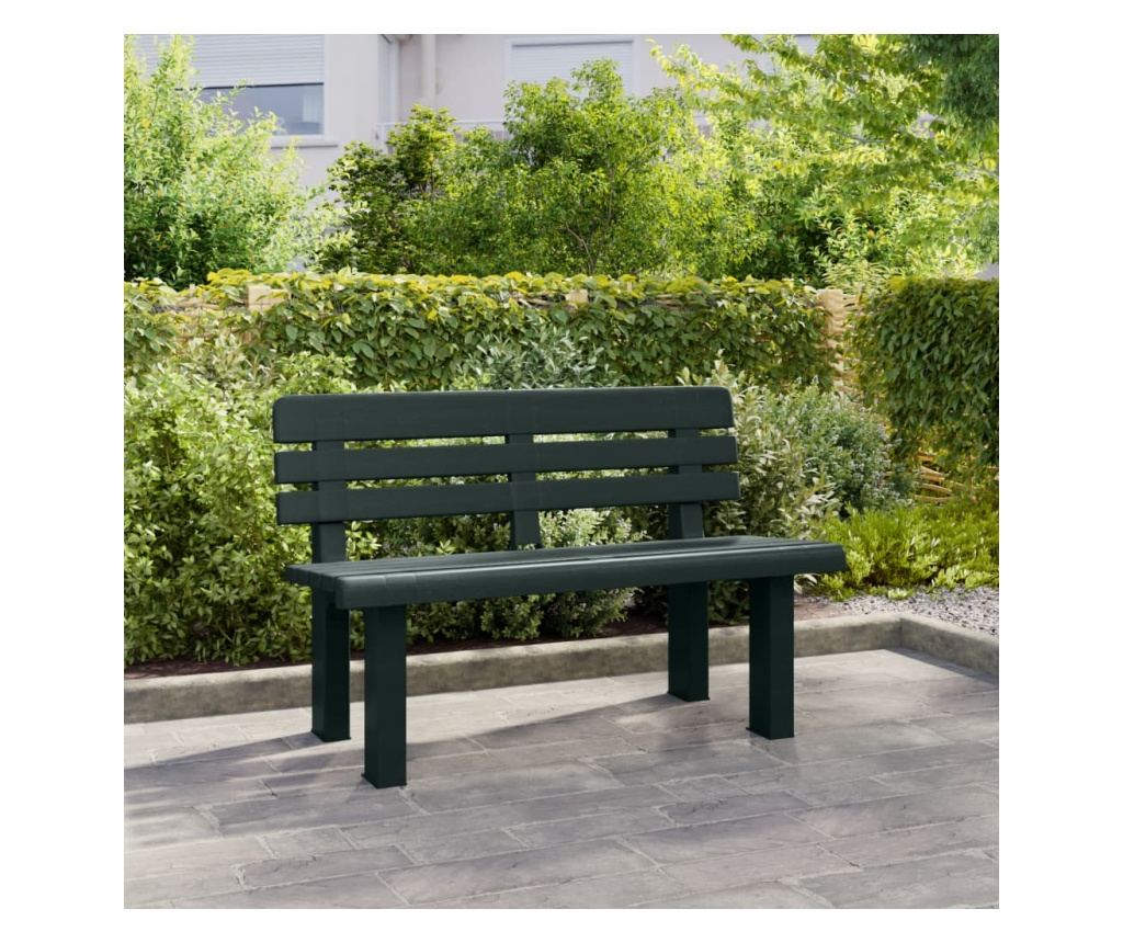 Zahradní lavice zelená 110 x 52 x 71 cm polypropylen - 3