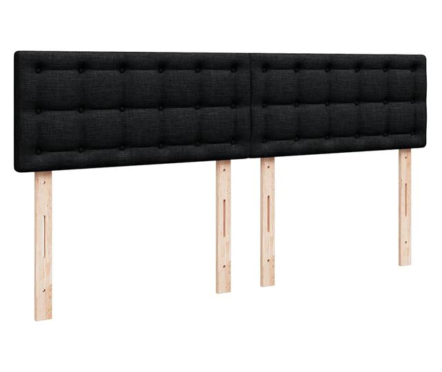 Боксспринг легло с матрак, черно, 180x200 см, кадифе