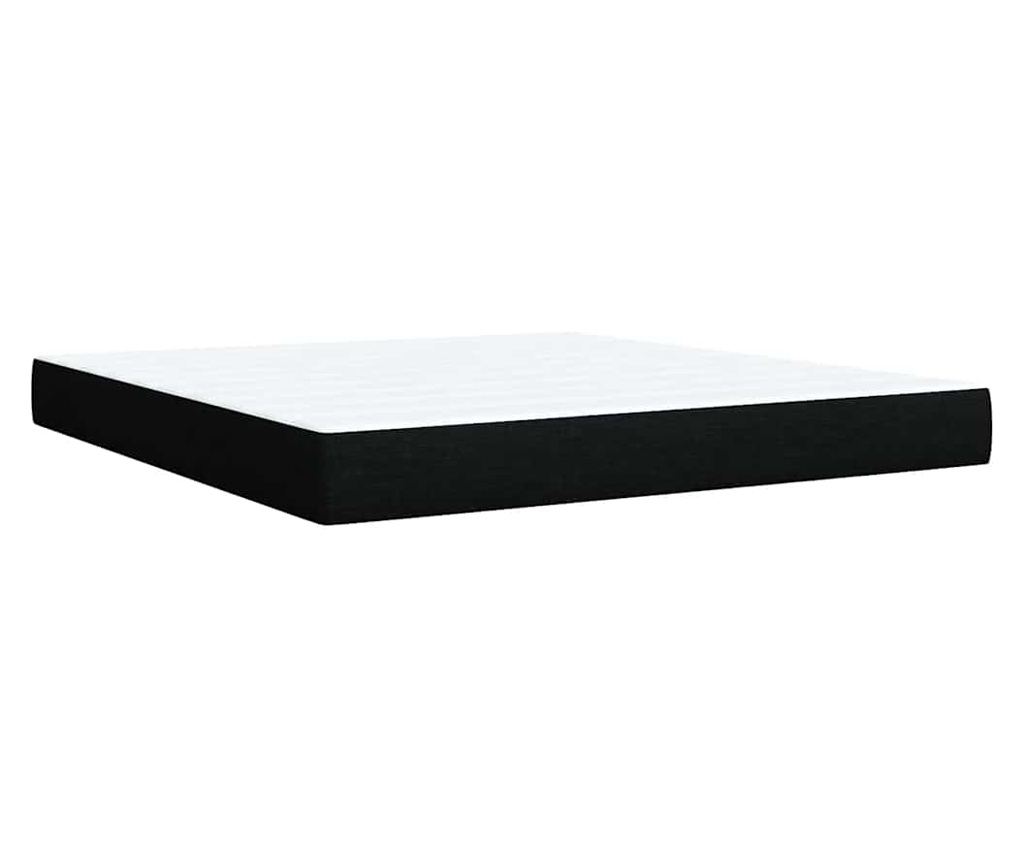 Boxspring postelja z vzmetnico, črna, 180x200 cm, žamet - 10