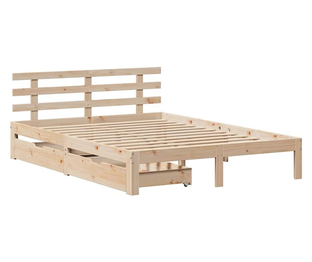 Рамка за легло с чекмеджета, 120x200 см, масивна борова дървесина - 3