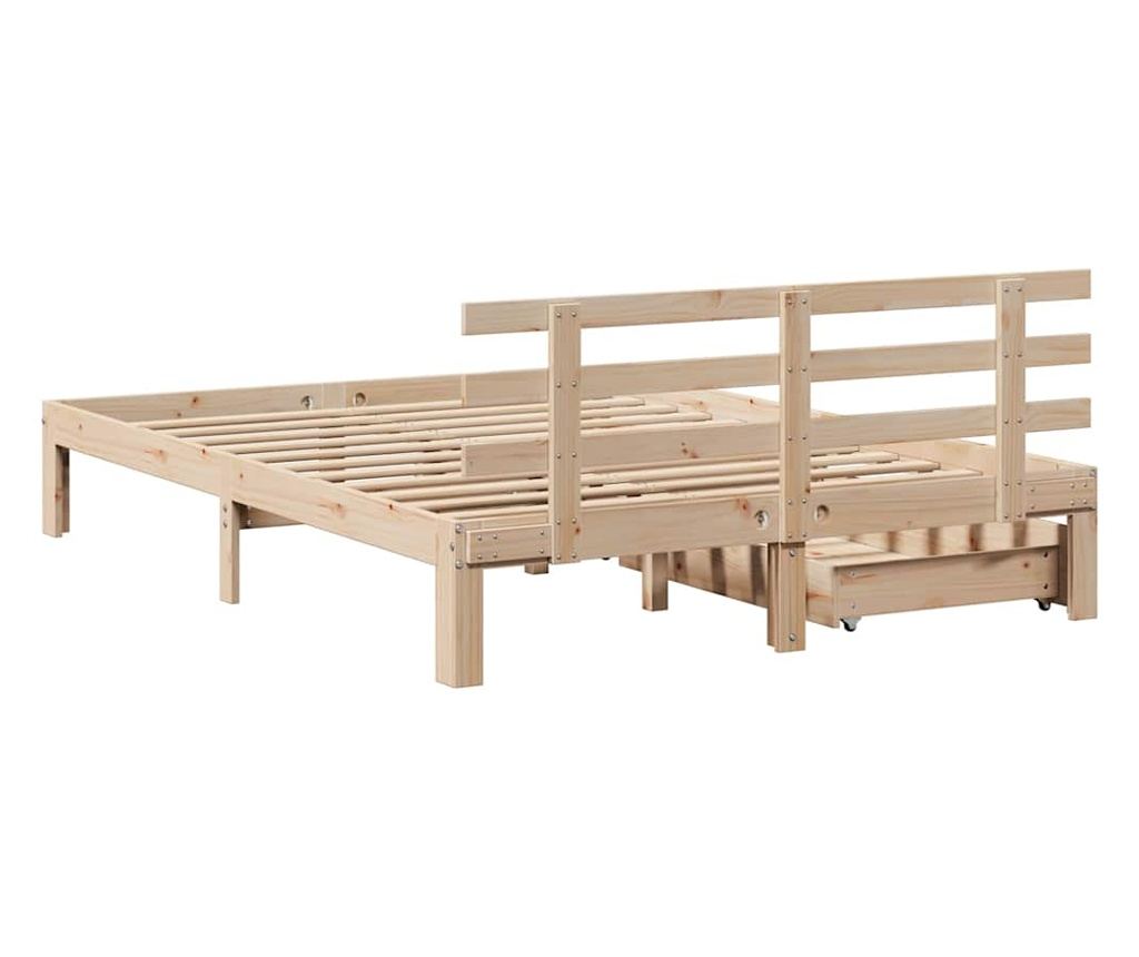 Рамка за легло с чекмеджета, 120x200 см, масивна борова дървесина - 6