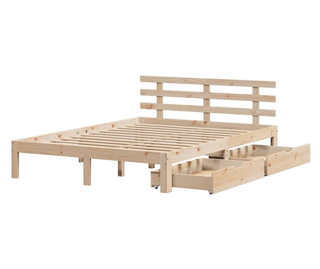 Рамка за легло с чекмеджета, 120x200 см, масивна борова дървесина - 9