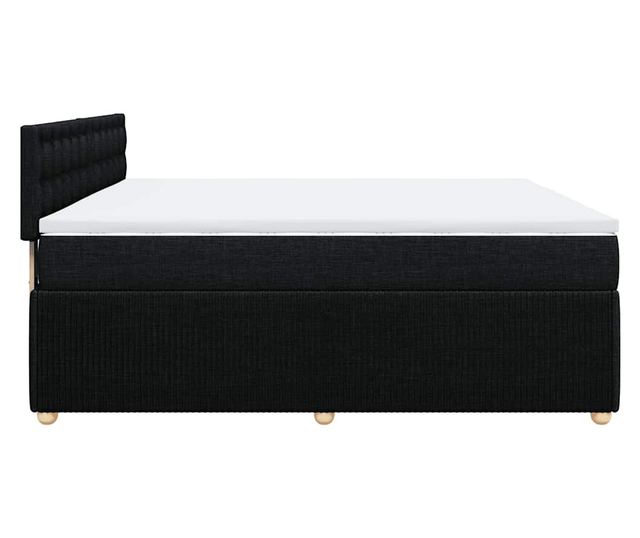 Боксспринг легло с матрак, черно, 180x200 см, кадифе