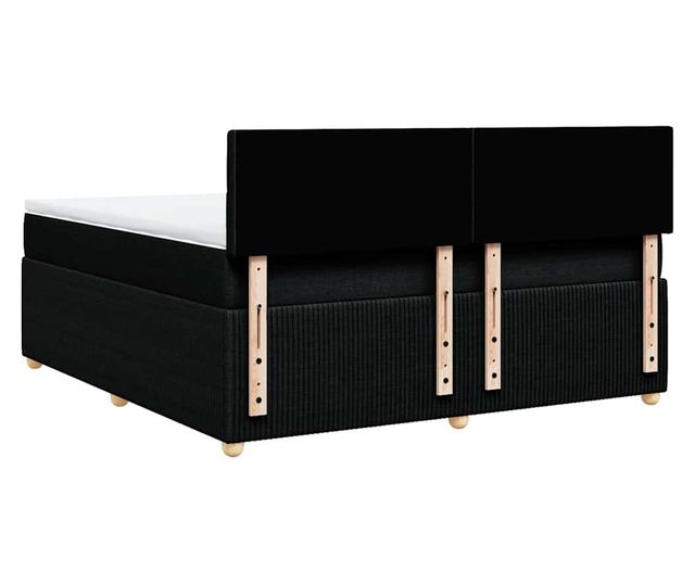 Боксспринг легло с матрак, черно, 180x200 см, кадифе