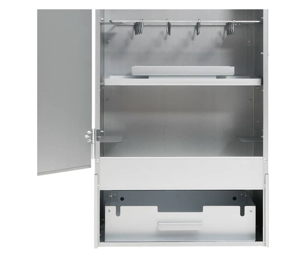 Дървени въглища за пушене на скара 44,5x29x83 см, поцинкована стомана - 9