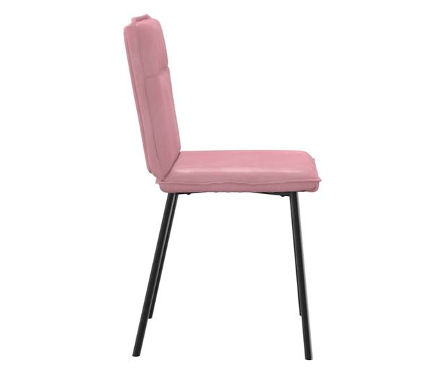 Jedilni stoli, komplet 4, roza, žamet