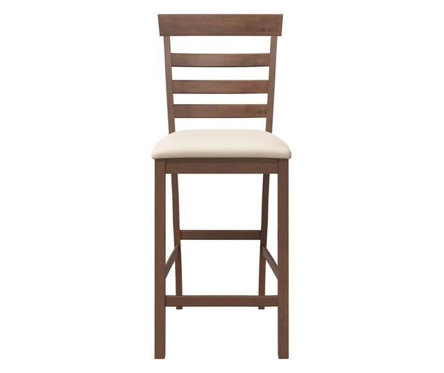 Barski stoli z blazinami, 2 kosa, masiven kavčukovec, rjavi