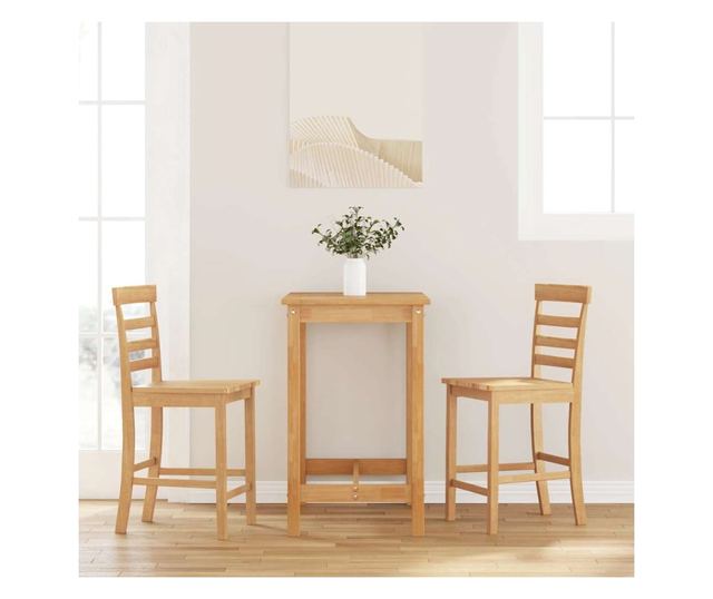 Barski stoli 2 kosa masiven kavčukovec