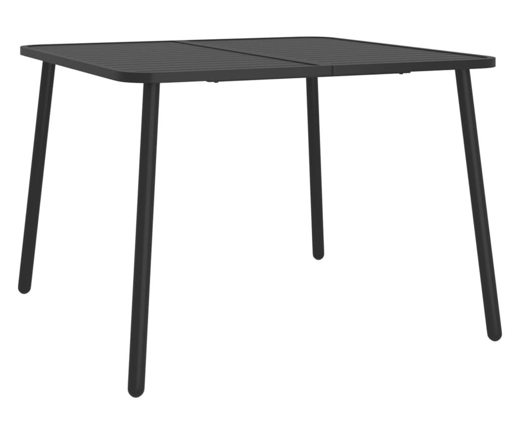 Zahradní jídelní set, 5 kusů, antracitová, ocel - 7