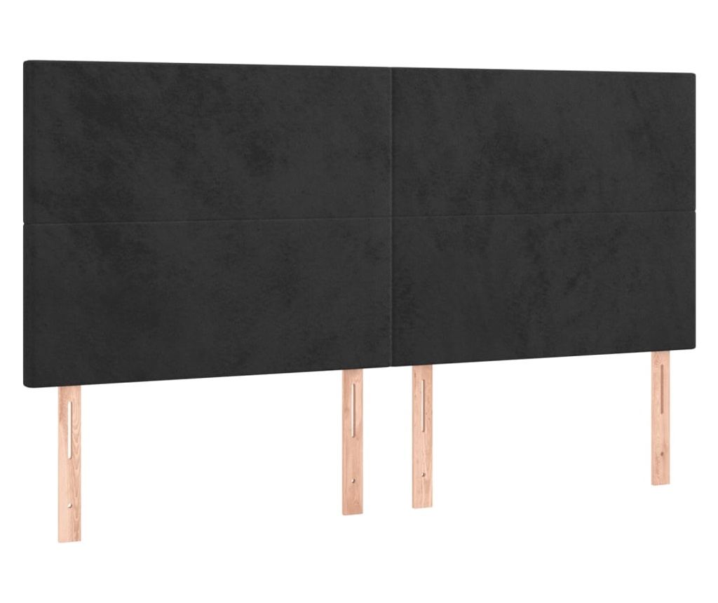 Боксспринг легло с матрак, черно, 160x200 см, кадифе - 6