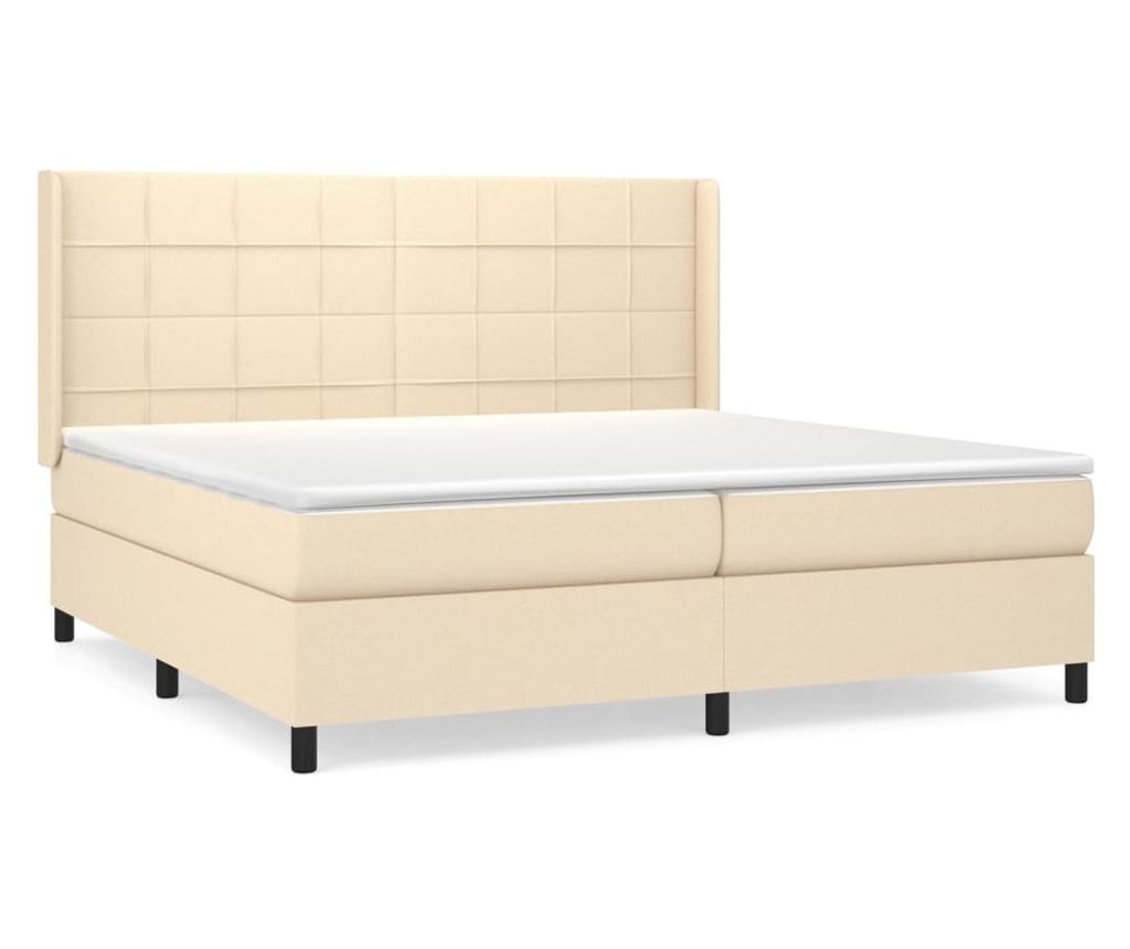 Боксспринг легло с матрак, крем, 200x200 см, текстил - 2