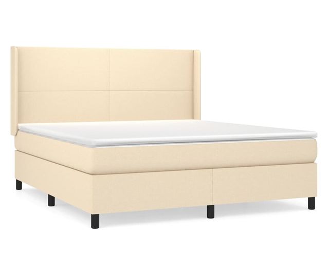 Боксспринг легло с матрак, крем, 160x200 см, текстил