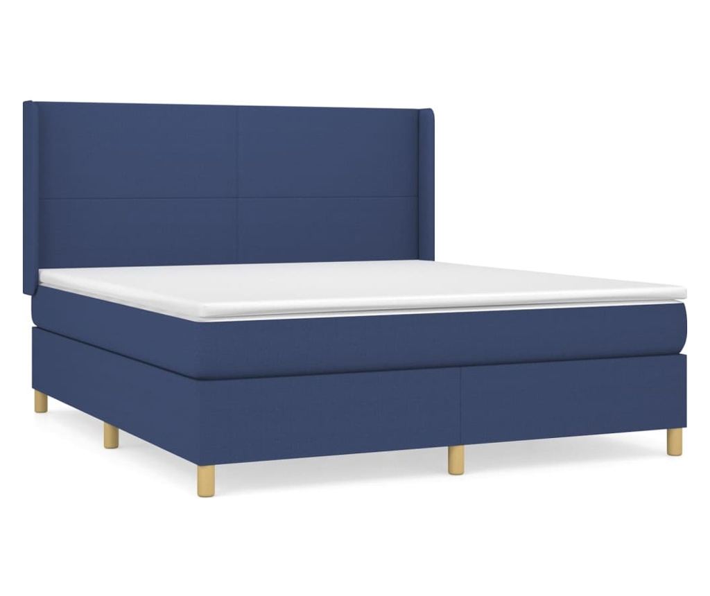 Боксспринг легло с матрак, синьо, 180x200 см, текстил - 2