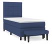 Боксспринг легло с матрак, синьо, 100x200 см, текстил thumbnail 2