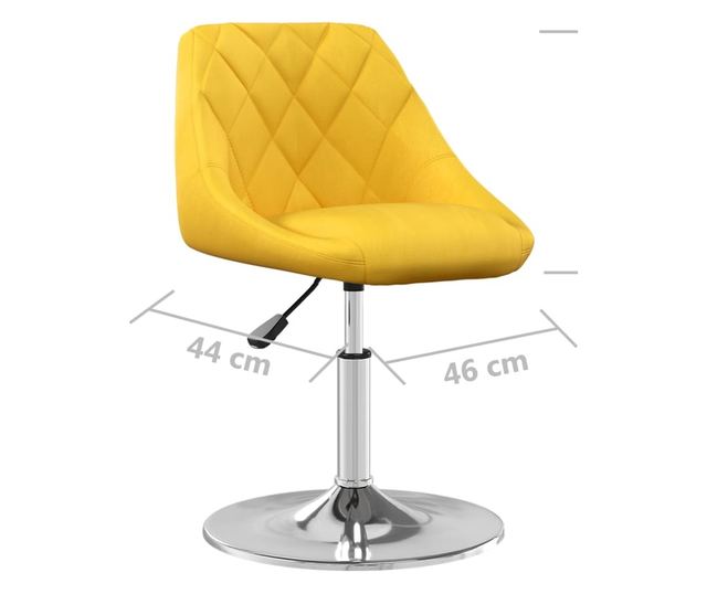 Okretne blagovaonske stolice, 6 kom, Senf žuta, Baršun