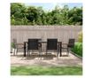 Градински комплект мебели, 7 части, Черен, Текстилен и Стомана thumbnail 1