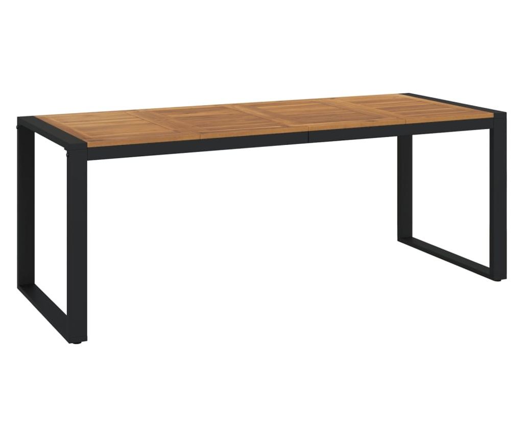 Kerti bútorszett, 7 részes, tömör akácfa és fém - 5